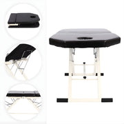 Massagetafel - Behandelbank – Voor massage en schoonheidsbehandelingen – Opvouwbaar, met kussen, draagbaar – Zwart, 200–250 kg capaciteit