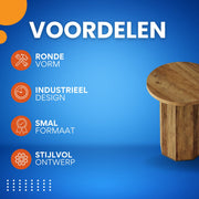 Ronde bijzettafel - Voor Woonkamer - Bank - Binnen - Bruin