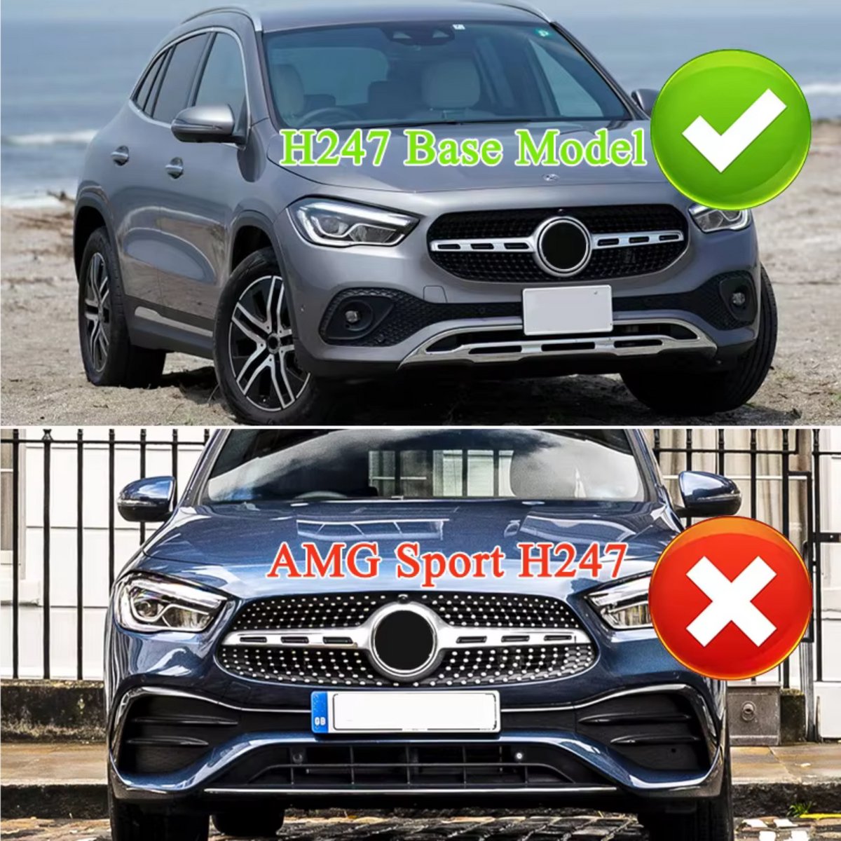 Voorbumper - Voor Mercedes GLA-Klasse H247 GLA200 2020-2023 - Auto accessoires - GT Grille - Front grille - Gloss Zwart