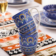 Fiorenzo Serviesset Blu Elegante - 48 delig - 12 persoons - Blauw - Dinerborden - Bordenset - Diepe borden - Ontbijtborden - Servies - Keukenservies