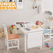 Bolt Edge Kindertafel - Wit/Blauw/Oranje - Met 2 Stoeltjes - Kinderbureau