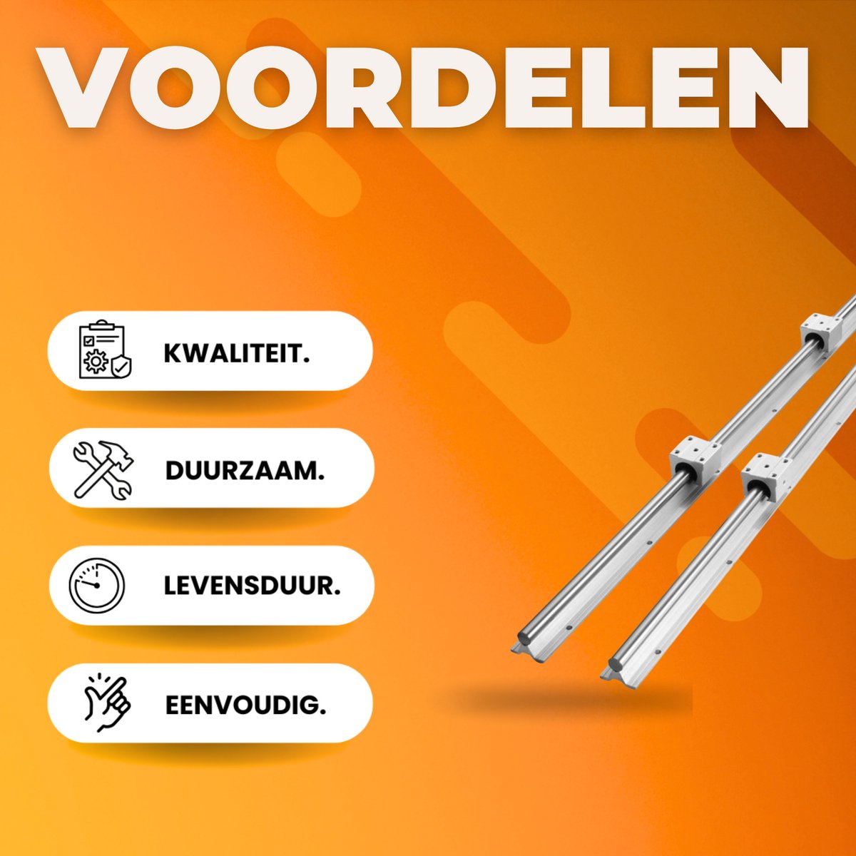 Lineaire Geleider - Lineaire Rail 2 Stuks - Geleiding - SBR20-1200mm - Koolstofstaal Aluminium