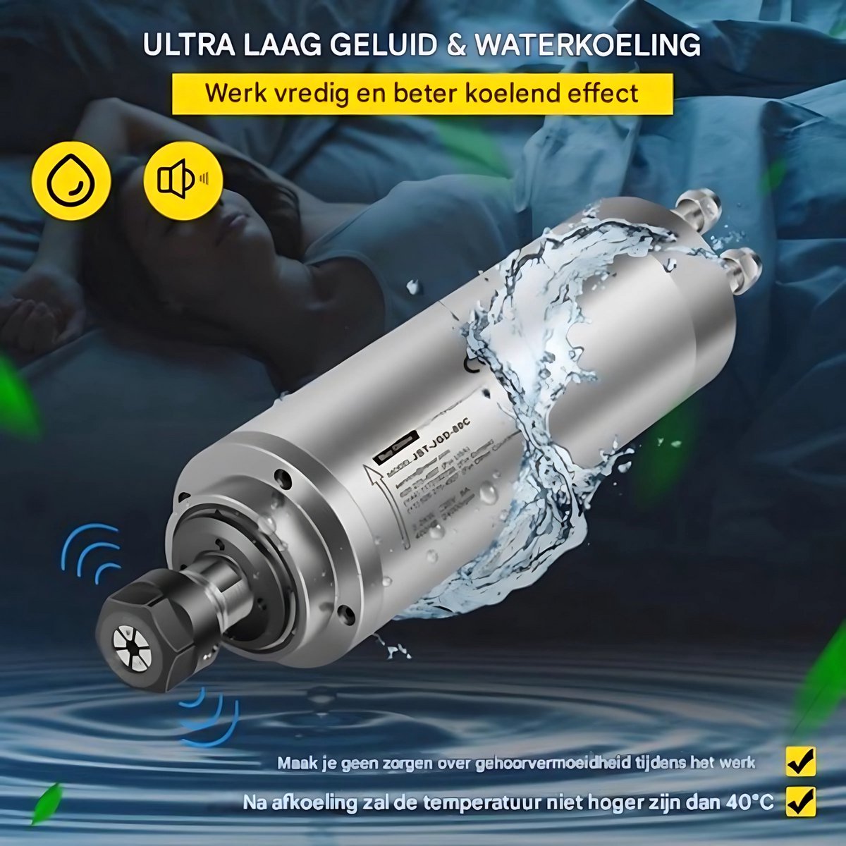 Spindelmotor -Luchtkoeler- Graveerfreesmachine- Watergekoelde CNC Freesspindel - 2.2kW - 220V-250V