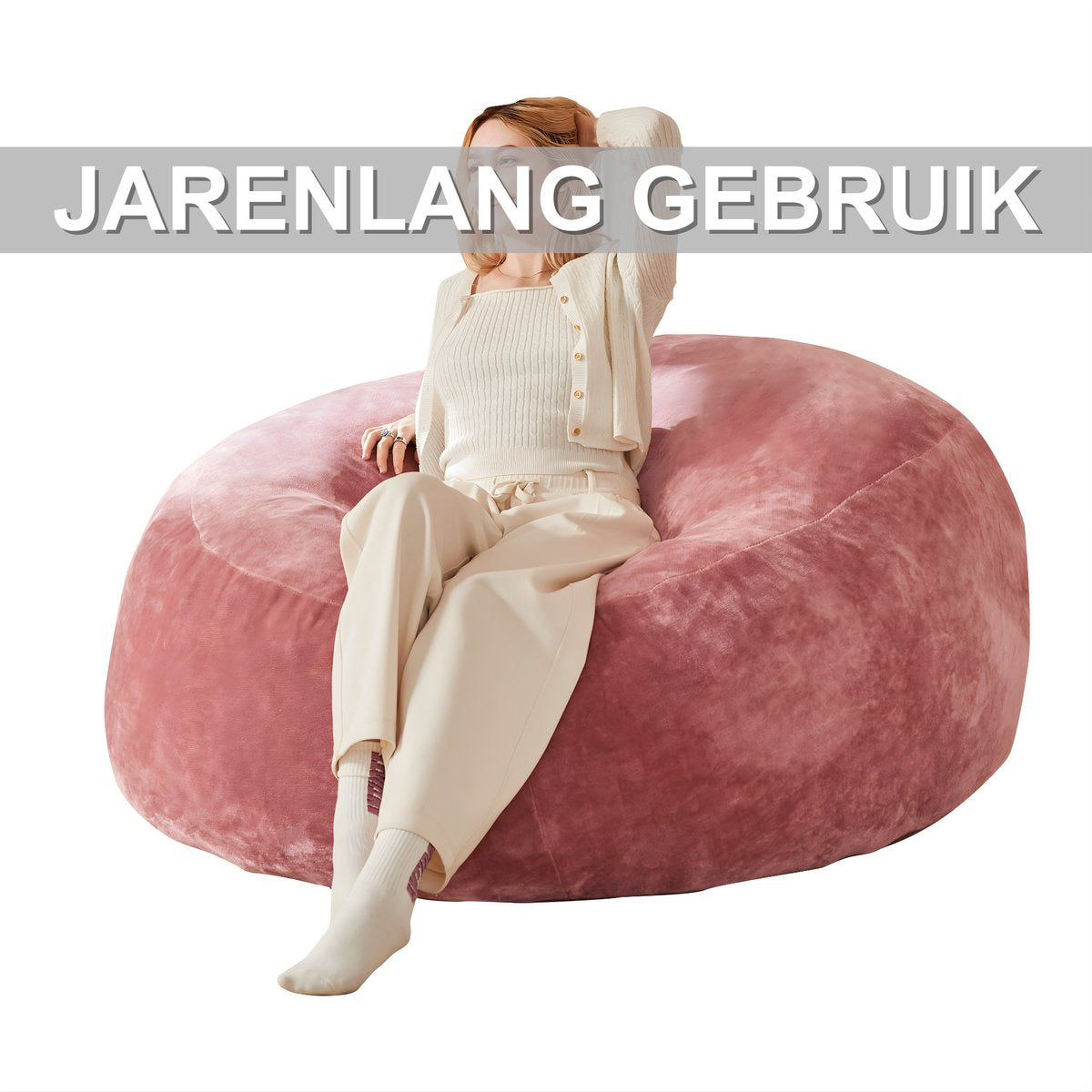 Zitzak Volwassenen – Loungestoel - Voor Slaapkamer & Balkon – Roze