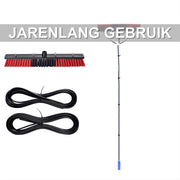 Reinigingsborstel - Voor zonnepanelen en glazen daken - Verstelbare, uitschuifbare glazenborstel - 12 m