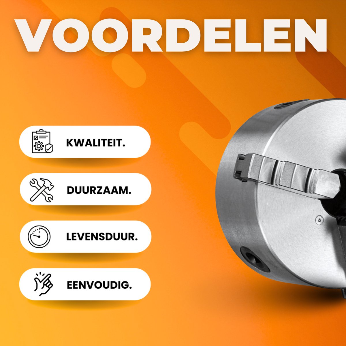 Happyment Klauwplaat 3,5-160mm - Slijpen, frezen, draaien - Hout en metaal - 3 kaken - Zelfcentrerend - Boorhouder