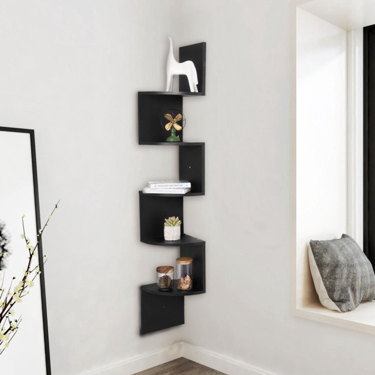 Zwevende Boekenplank - Wit Hout - Boekenrek - Voor Kinderkamer - Wandplank