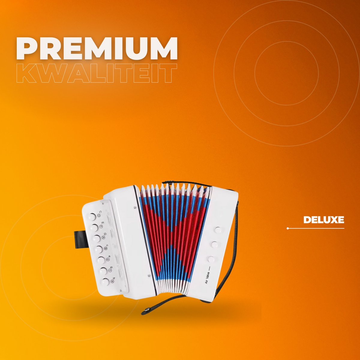 Kinderaccordeon - Speelgoedinstrument - Muziekinstrument voor kinderen - 2-Bass - 7 Noten - Wit