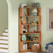 Hoekkast Dali - 6 lagen - Boekenrek - Boekenkast voor woonkamer of slaapkamer - Opbergrek - Hout - 165cm