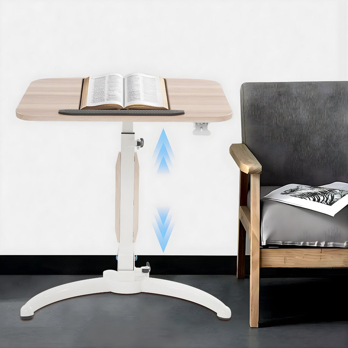 Laptop stand - Bed tafel - Bijzettafel - Laptoptafel - Voor thuis of kantoor - Inklapbaar bureau voor laptop - Houtkleurig