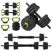 Verstelbare Halterset - Haltergrepen - Verstelbare dumbbells - Voor Thuisgym & Fitnessoefeningen - Dumbbell, Halter, Kettlebell & Push-Up Set - Multifunctioneel Trainingsgewicht - 20kg