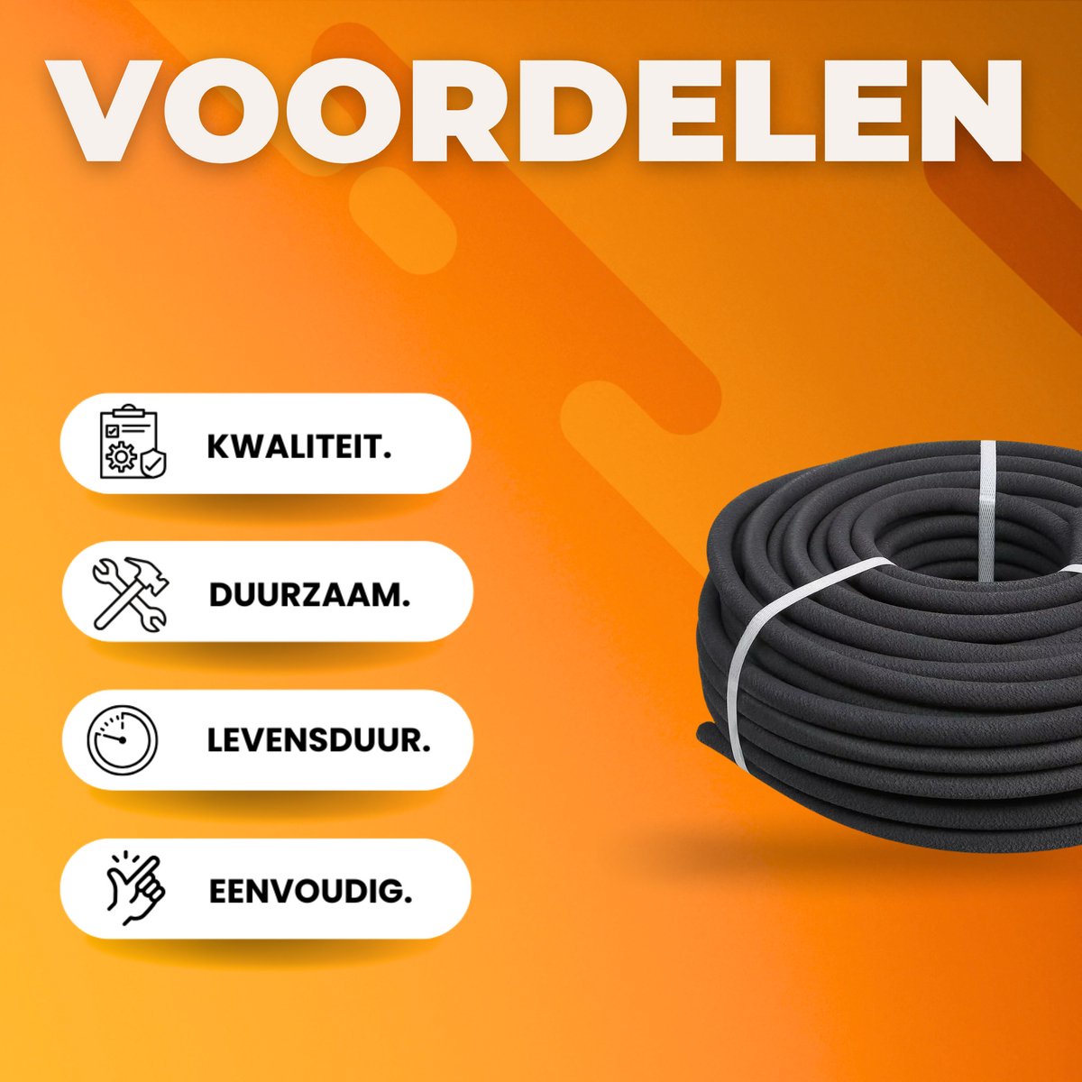 Tuinslang 50m - Waterleiding - Waterverdeler - Rubber - Flexibel - PE Zwart