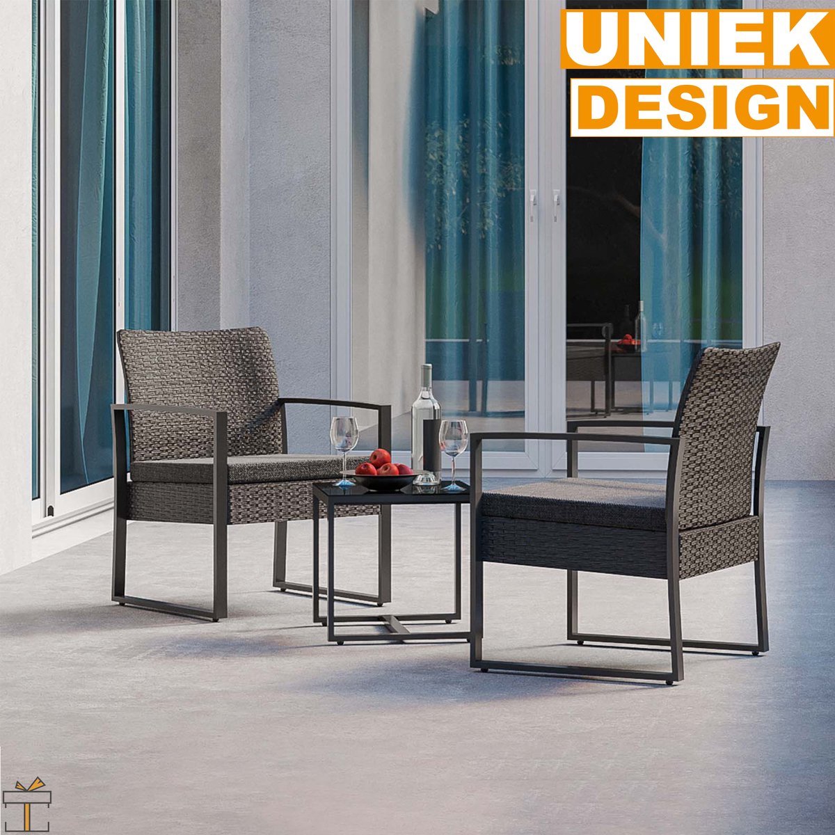 Tuinset - Voor 2 personen - Waterbestendig - Loungeset stijl