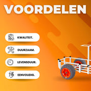 Viskar - Bolderkar voor vissers - Opvouwbaar - Strandkar - Strandtrolley - Ballonbanden - Voor Zand en Strand