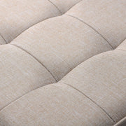 Bolt Edge Poef - Beige - Stof - Met opbergruimte - 50x35x45cm