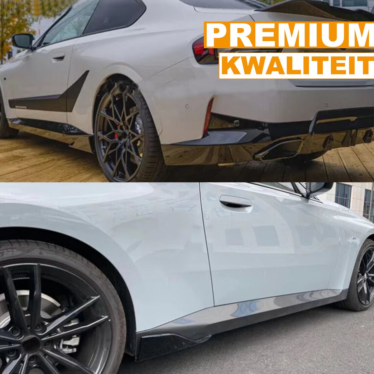 Zijrokken Extension Lip Deluxe - Voor BMW 2 Serie G42 (2022-2024) - M Performance Stijl - Glanzend Zwart - Auto accessoires