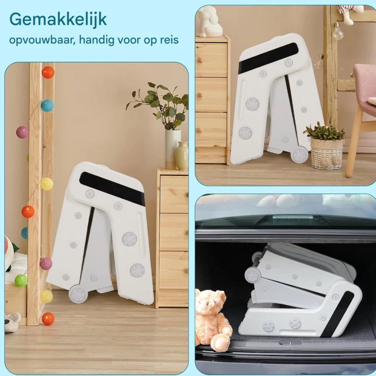 Glijbaan voor Kinderen - Buitenspeelgoed - Indoor & Outdoor Kinderplezierglijbaan - Dubbel Opvouwbaar, Voor Peuters van 1-3 Jaar - Geweldig Cadeau voor de Kleintjes - Wit & Grijs
