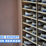 RosaBloom Schoenenkast - Kast - Kledingkast - Opbergbank - 7 Ruime Opbergvakken - Met Zitkussen - 103,5x30x48 cm - Wit/Grijs