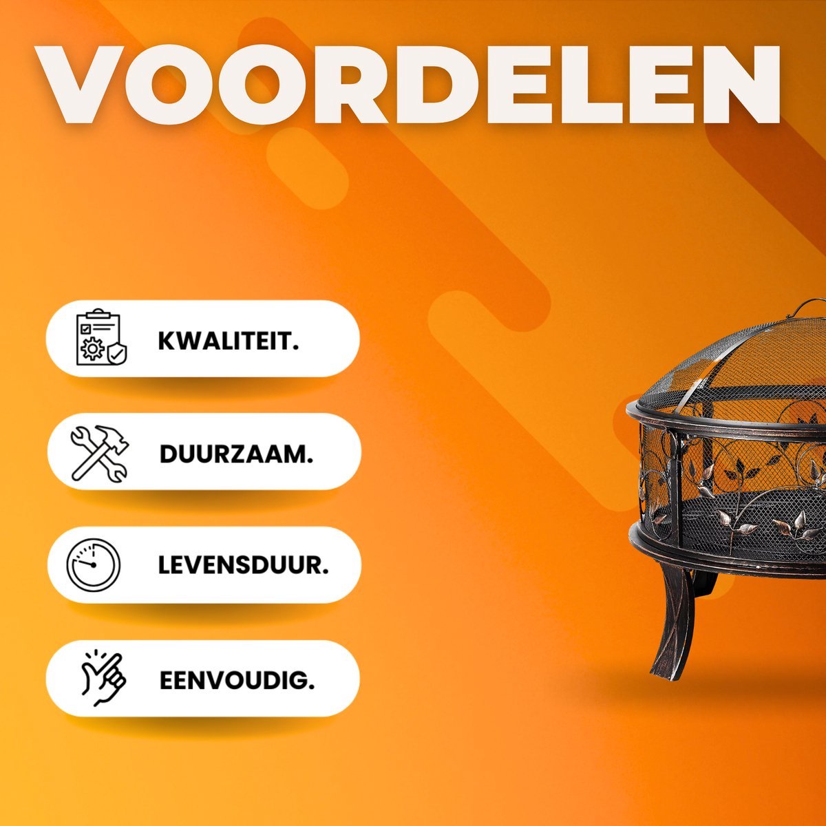 Vuurkorf Valora met vonkenbeschermer - Tuinbarbecue - Vuurschaal - Terrashaard - Rookbarbecue - Voor Buiten BBQ - Voor tuin, terras en winterverwarming - Retro tuinhaard inclusief poker- en houtskoolrooster - Ø71 cm