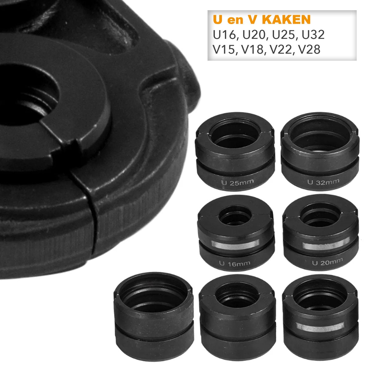 Happyment Tangensets - U 16-32mm - V 15-28mm - Krimptang - Hydraulische perstang - Adereindhulzen - Hydraulisch - Sanitair, kunststof