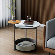 Bijzettafel Luxios - Bijzettafeltjes voor woonkamer of slaapkamer - Zadelleren Planken - Wachtruimte - Uniek Accent