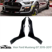 Voorbumper Hoek Winglet Splitters - Voor Ford Mustang GT500 (2015-2022) - Glanzend Zwart