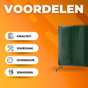 Lasscherm - Lasbeschermingsgordijn - Lasgordijn - Lasdeken - Slijpscherm - Beschermingsgordijn vinyl - 180X180