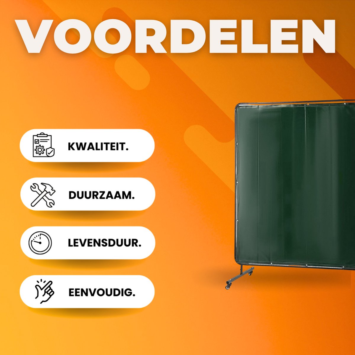 Lasscherm - Lasbeschermingsgordijn - Lasgordijn - Lasdeken - Slijpscherm - Beschermingsgordijn vinyl - 180X180