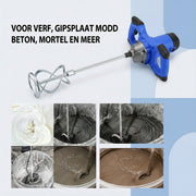 Betonmixer Vireo - 2600W 240V - 1700 RPM - 6 Snelheden - Elektrische Verf- & Gipsmixer