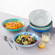 Sorella Serviesset - 6 delig - 6 persoons - Groen/Blauw - Dinerborden - Bordenset - Diepe borden - Ontbijtborden - Servies - Keukenservies