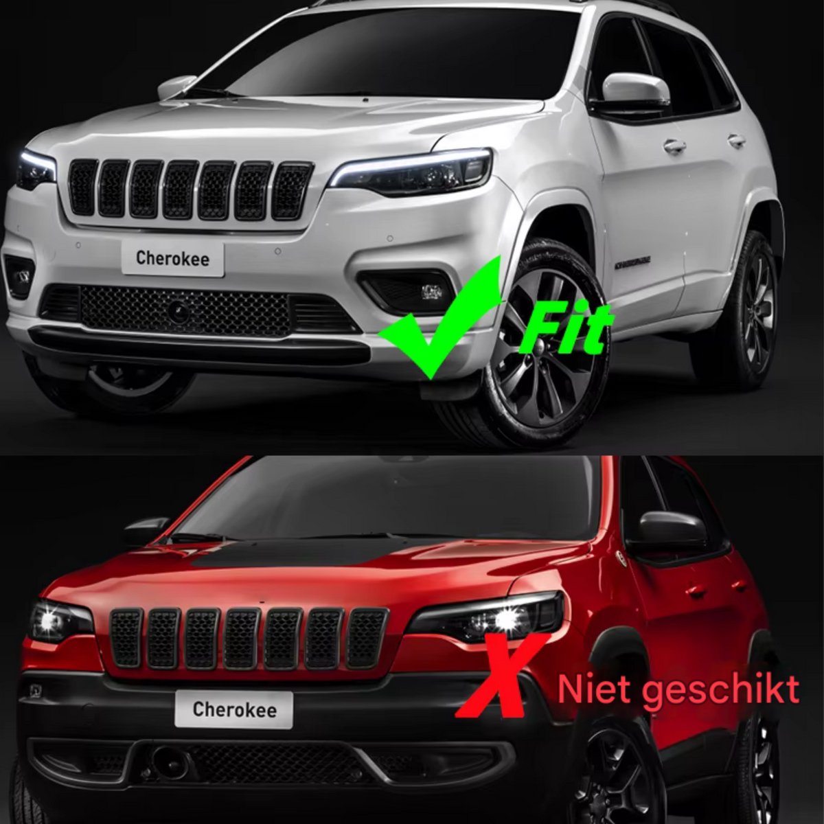 Voorbumper - Voor Jeep Cherokee 2019-2021 - Auto accessoires - Lagere grille - Onderste bumpergrille - Zwart
