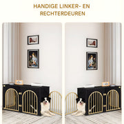 Hondenbench - Hondenkrat - Hondenkennel - Hondenhok - Voor Thuis & Binnengebruik - 3-Deurs - Zwart/Goud - 100cm