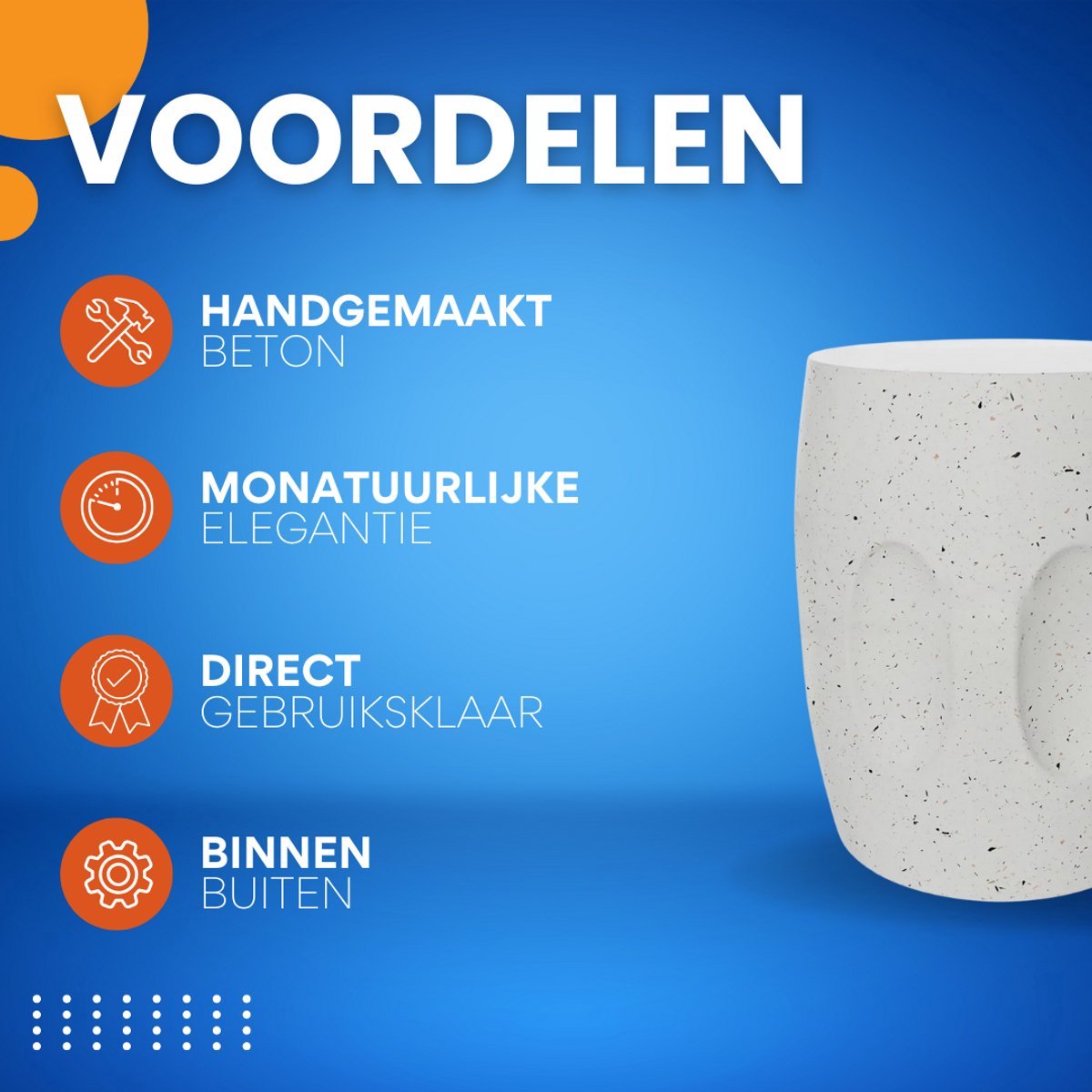 Bijzettafel Opulence - Betonnen Bijzettafel - Voor Tuin, Balkon of Woonkamer - Decoratief Accent met Faux Terrazzo - Lichtgewicht en Uniek Design