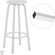 Happyment Barkruk deluxe - Set van 2 - Barkrukken zonder rugleuning - Wit - 30x30x72cm - Black friday - Kerstcadeau