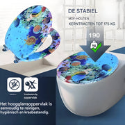 WC-bril - Toiletbril – Voor Toilet & Badkamer – Soft-Close - Met print