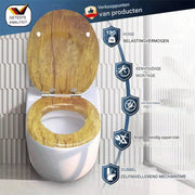 WC-bril - Toiletbril – Voor Toilet & Badkamer – Soft-Close - Houtlook
