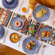Marlito Serviesset - 32 delig - 8 persoons - Blauw - Dinerborden - Bordenset - Diepe borden - Ontbijtborden - Servies - Keukenservies