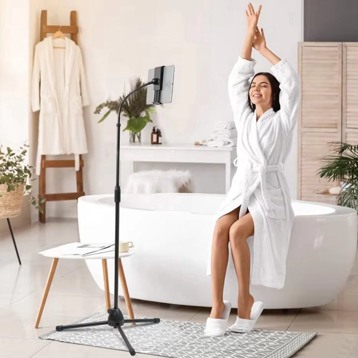 Vloerstandaard Vaylen - voor tablet en telefoon - Statief 4,7"-10" inch - Flexibele beugel standaard