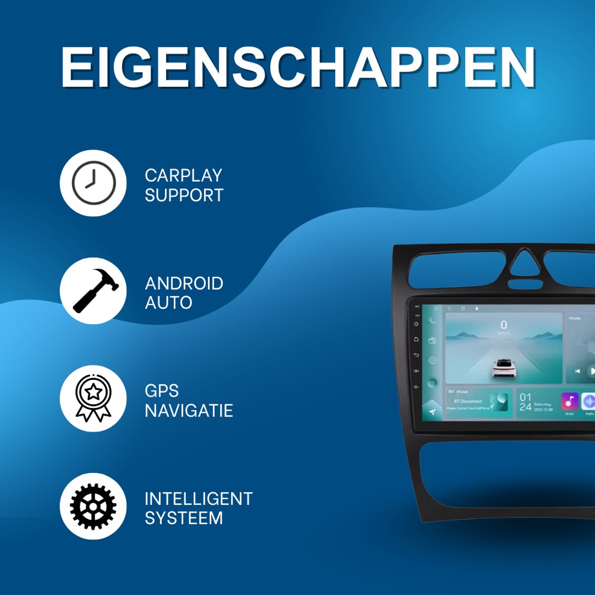 Radiosysteem - Voor Mercedes C/CLK-Klasse (W203-W168) - CarPlay, Android Auto & GPS