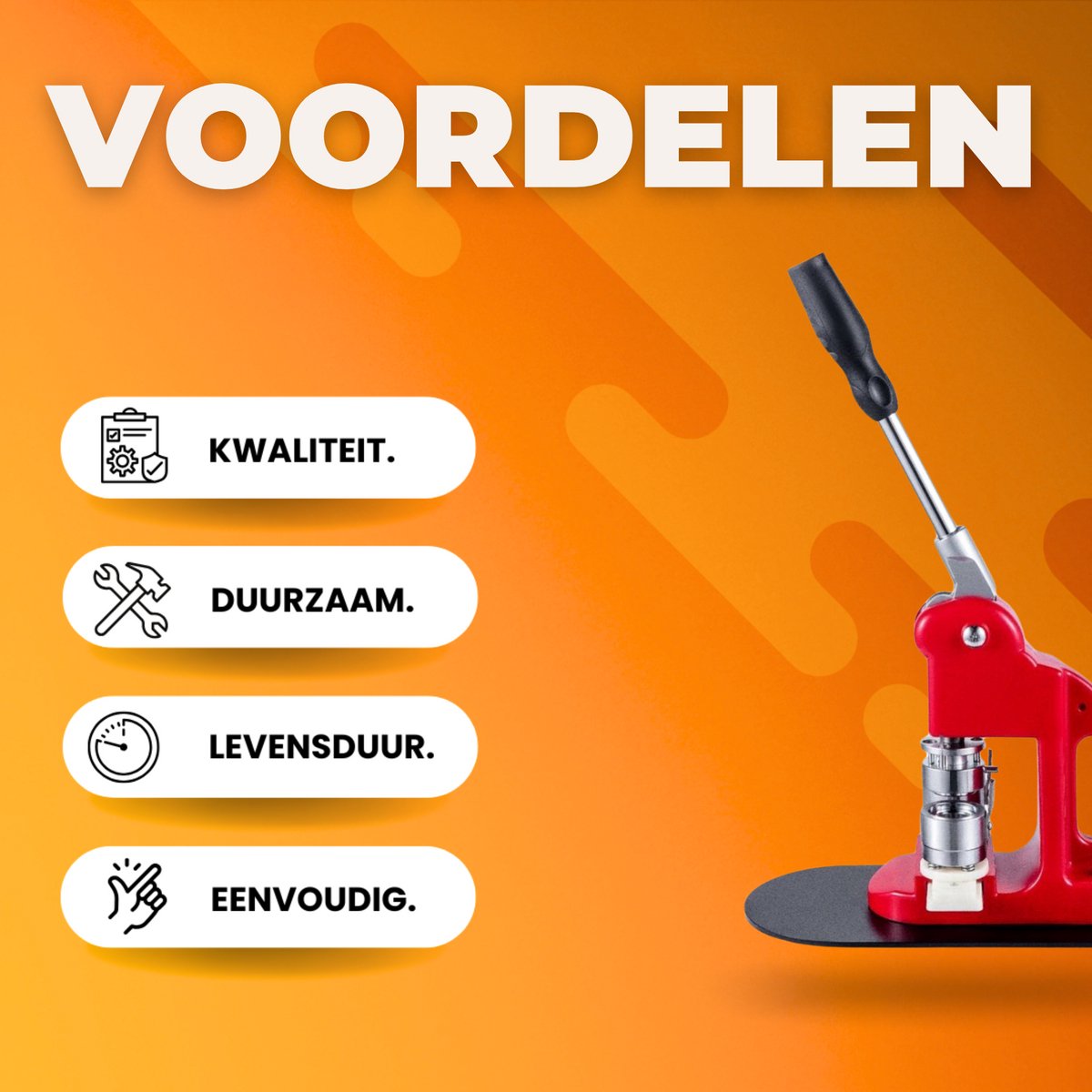 Knopenmachine PRO - Button Press machine 25 mm - Inclusief 1000 Buttons