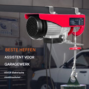 Elektrische Lier - 300-600 kg - Takel - Kabeltakel - 12 m Hefhoogte - 10 m/min - Met afstandbediening