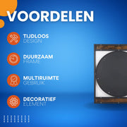 Wandspiegel Aurelio - Grote Rechthoekige Spiegel - Houten & Metalen Frame - Industrieel Design - Voor Badkamer, Woonkamer & Entree