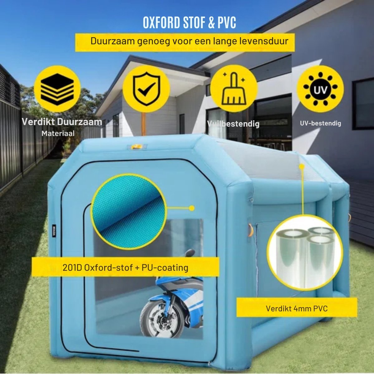 Opblaasbare spuitcabine - Verfcabine - spuitcabine - Geschikt Voor incl. lucht filtersysteem 4 x 2.5 x 2.5 m