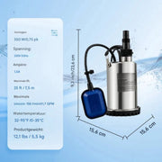 Happyment Rioolwaterpomp - Waterpomp - Dompelpomp - 550W - Zwembaden