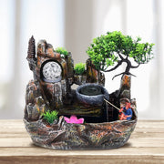 Happyment Kamerfontein Waterval Glas - Tafelfontein LED Licht - Waterornament - Indoor Fontein - Visser