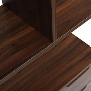 Happyment Boekenkast industrieel - 4 Lagen - Donkerbruin - 1 Deur en 2 Lades - Boekenrek - Woonkamer, slaapkamer en kinderkamer - Hout/Metaal - 58 x 24 x 120 cm