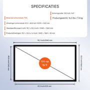 Beamer Scherm - Projectorscherm - Indoor en outdoor - Thuisbioscoop - Draagbare beamer