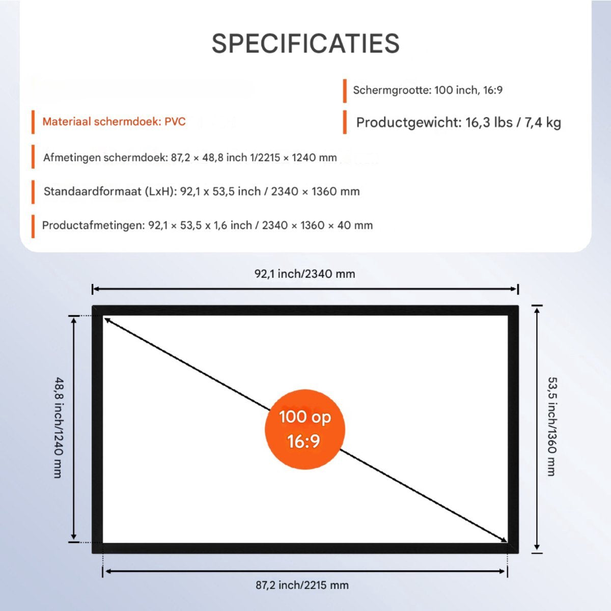 Beamer Scherm - Projectorscherm - Indoor en outdoor - Thuisbioscoop - Draagbare beamer