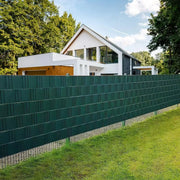 Happyment Privacy strip - Net schutting - Zichtbreeknet deluxe - Zichtdoek - Windbreekgaas - 50m x 19cm - Groen