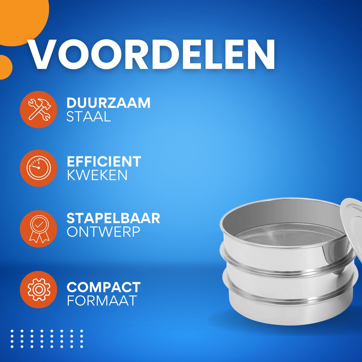 Zaadkiemset van 7,87 Inch - Voor Microgreens & Spruiten - Stapelbaar Kiemapparaat - 304 Roestvrij Staal